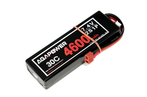 Аккумулятор AGA POWER Li-Pol 4600mAh 7.4V 2S1P 30C Hardcase 25x47x138мм T-Plug