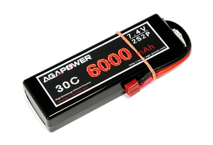 Акумулятор AGA POWER Li-Pol 6000mAh 7.4V 2S2P 30C Hardcase 25x47x138мм T-Plug