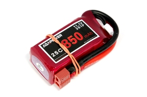 Аккумулятор AGA POWER Li-Pol 850mAh 11.1V 3S 25C Softcase 23x30x52мм T-Plug