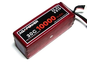 Аккумулятор AGA POWER Li-Pol 10000mAh 22.2V 6S 30C Softcase 62x57x165мм T-Plug