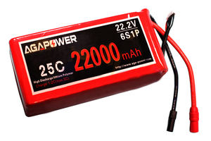 Аккумулятор AGA POWER Li-Pol 22000mAh 22.2V 6S 25C Softcase 54x123x215мм AS150+XT150