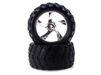 28663V 1:18 Tire And Chrome Rim For Monster Truck (23626v+28662) 2p