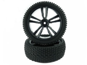 1:10 Black Buggy Front Tires and Rims(31211B+31307) 2P