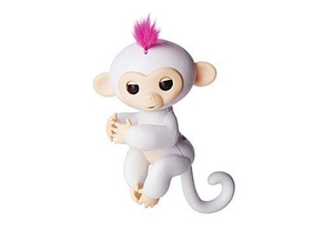 Ручна мавпочка на бат. Happy Monkey інтерактивна (білий)