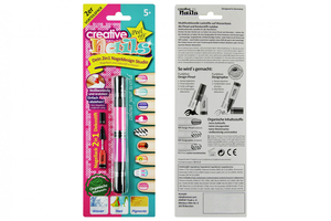Дитячий лак-олівець для нігтів Malinos Creative Nails на водній основі (2 кольори рожевий + фіолетовий)
