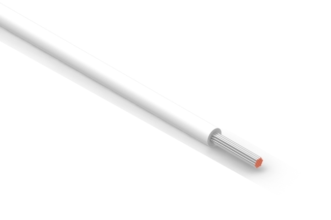 Провід тефлоновий QJ UL1332 22 AWG, білий, 1 метр