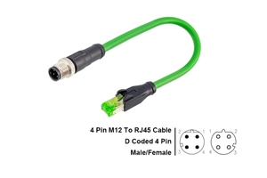Коннектор M12 CAZN CM11-M12-A1-P4D/RJ45-1M